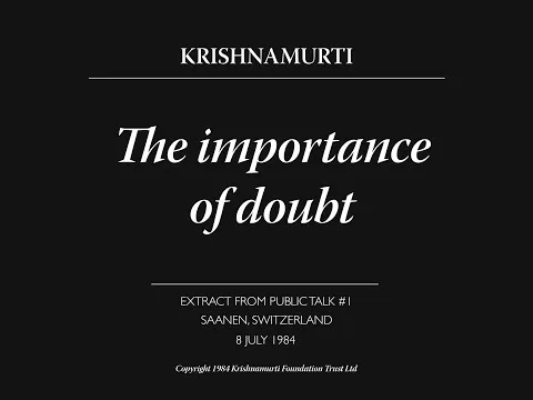 The importance of doubt